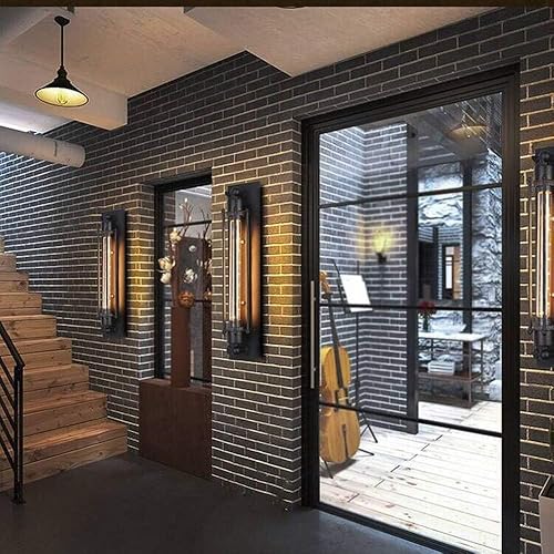 Miniatura 3 de Luces de pared industriales de metal negro vintage hierro luz de lavado geométrico retro accesorio de iluminación para almacén porche entrada