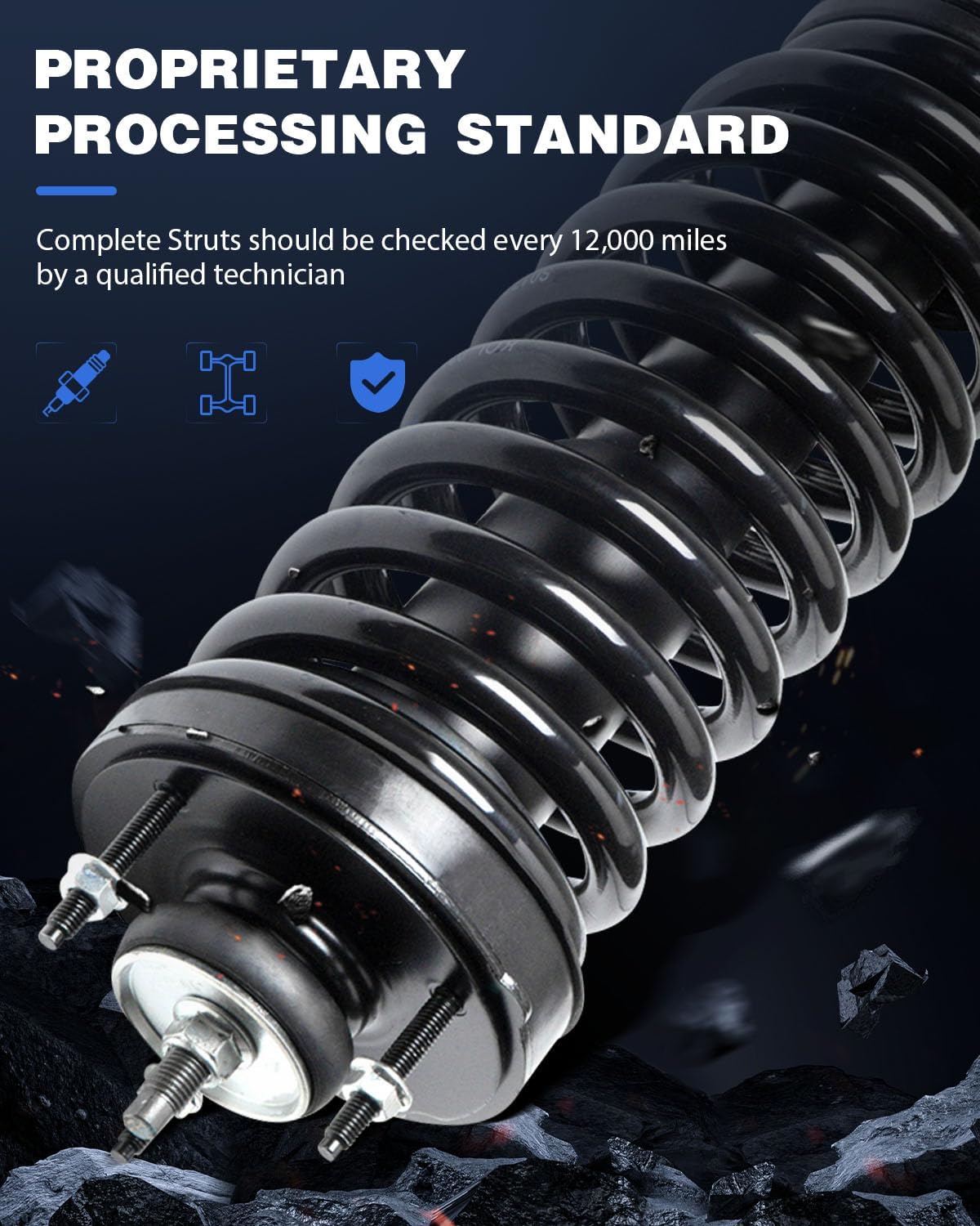 ECCPP Struts Complete Struts Spring for 2003-2011 for Ford Crown Victoria,2003-2011 for Lincoln Town Car,2003-2011 for Mercury Grand Marquis Struts Shocks for 171346 Front Struts