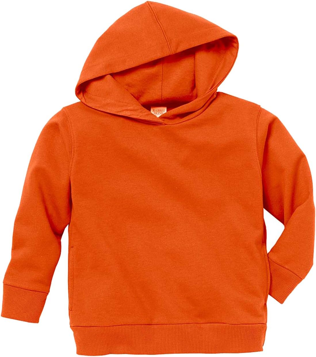 RABBIT SKINS Toddler Pockets Fleece Hooded Sweatshirt, Orange, 4T