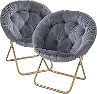 Vista 1 de Magshion Silla platillo para adultos, cómoda silla de sala de estar para dormitorio, esquina, dormitorio, apartamento, asiento circular esponjoso