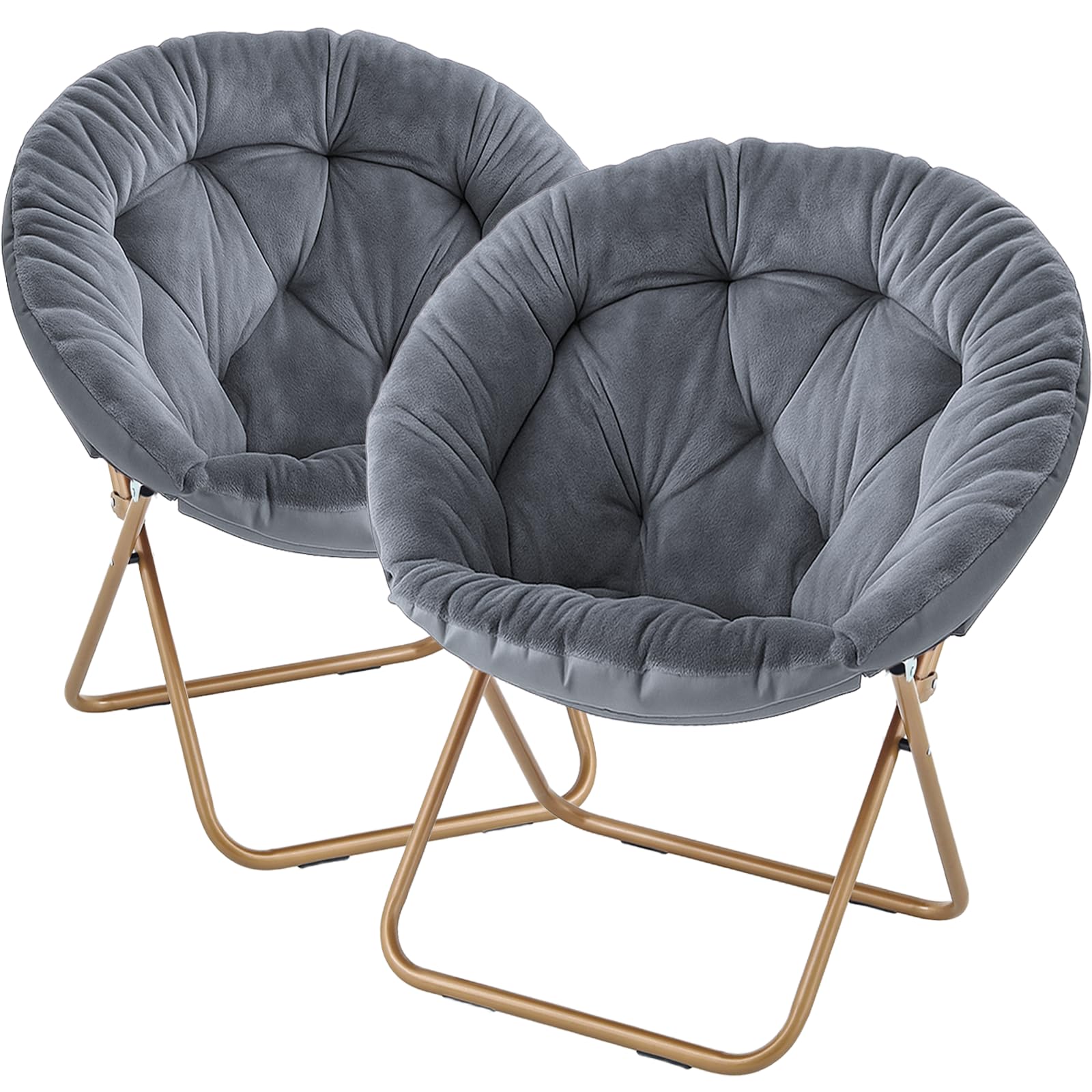 Magshion Saucer Chair for Adults, Comfy Living Room Lounge Chair for Bedroom Corner, Dorm, Apartment, Faux Fur Fluffy Circle Accent Seat with Thick