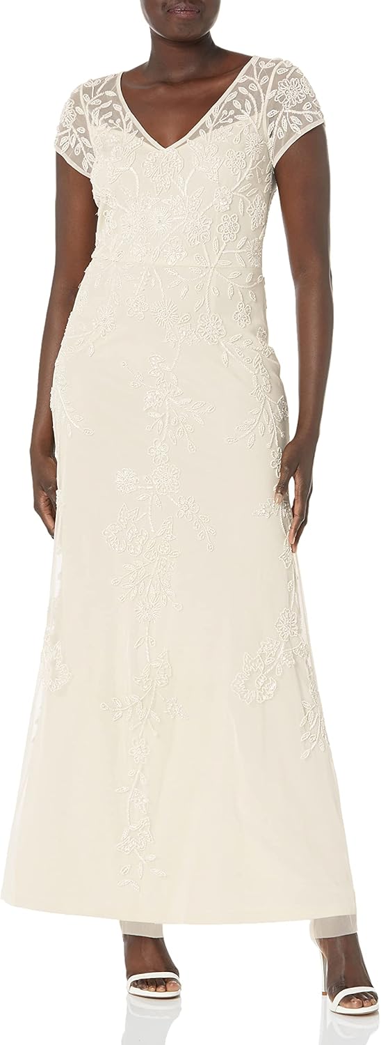 Adrianna Papell Women's Long Beaded Dress