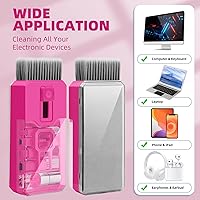 Vista 5 de Ordilend Kit de limpieza de teclado para laptop, accesorios de automóvil para interiores de mujeres, accesorios de escritorio, suministros