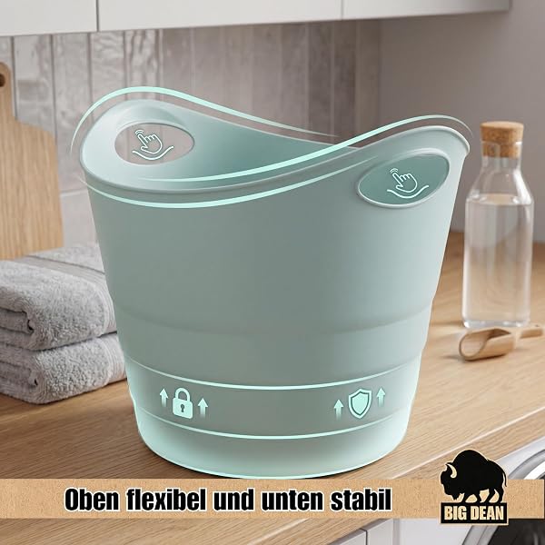 2 Stück Elastischer Gummitrog Trog mit Tragegriffen Universal Flexibler Gartenkorb Mehrzwecktrog ca. 50 Liter - 3