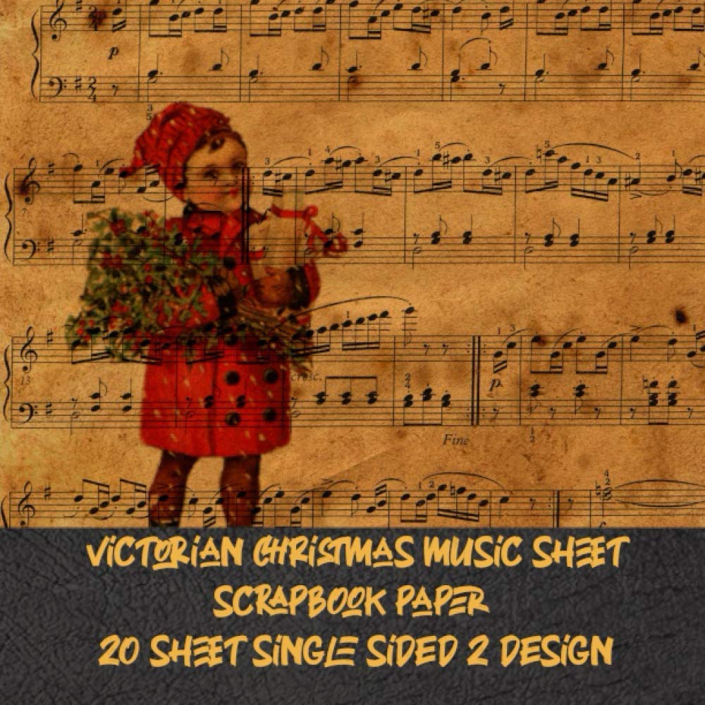 victorian christmas music sheet scrapbook paper 20 sheet single sided 2 design: vintage decorative pattern for Papercrafts & scrapbooking -antique Stationery for decoupage