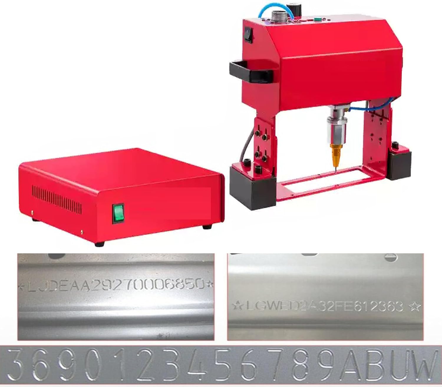 Portable Pneumatic Marking Machine - Engraving Dot Peen Marking Tool for Nameplates, Non-Touch Screen Engraver, Ideal for Metal, Plastic, and Wood Marking