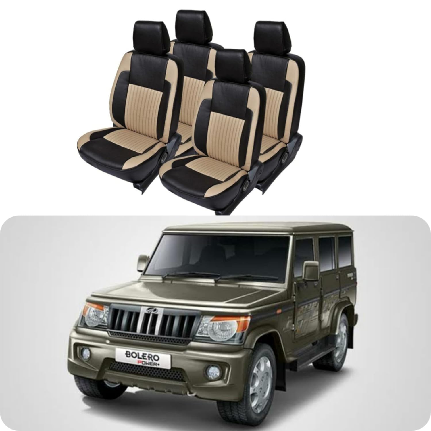 SRM Leatherite Car Seat Covers Designer Front and Back Seat Cover Set