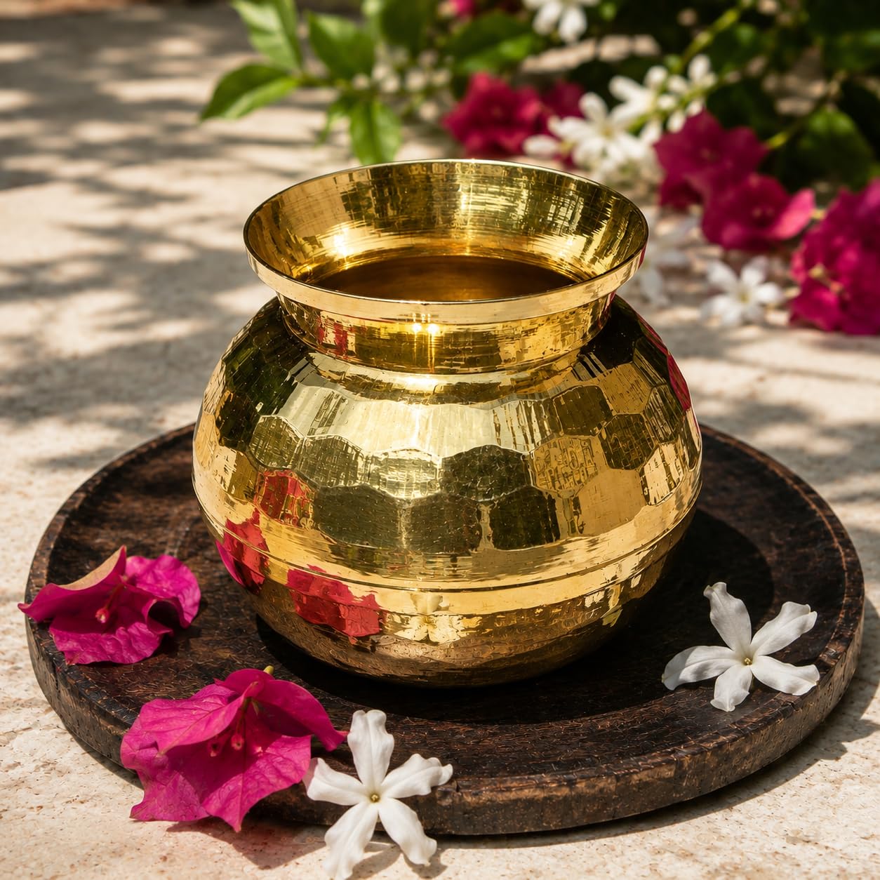 Pure Source India Diamond Cut Brass Lota for Puja | Brass Kalash, 1000ml, 1 Piece (5.5 Inch - Gold)-image-37