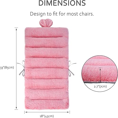 Miniatura 2 de ELFJOY Cojín para silla de escritorio, 33.5 in, cojín para silla de oficina, cojín de asiento con soporte para espalda, cojín de tumbona con banda