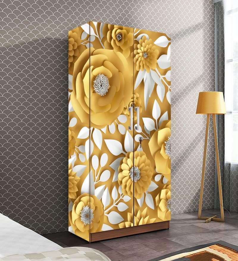 BP DESIGN SOLUTION Rose Almirah Sticker Wallpaper Self Adhesive Vinyl, Water Proof (30x70)