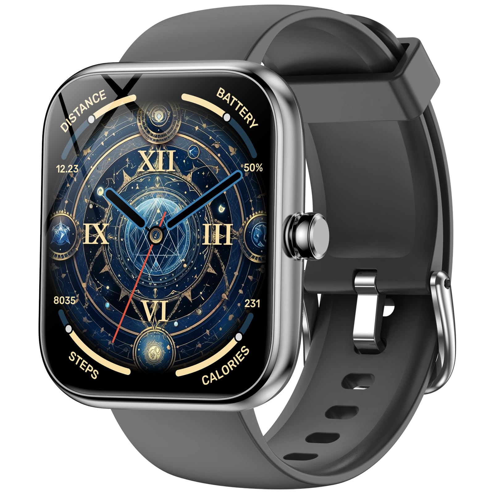 BOOOMIC Smart Watch, 1.83" Fitness Tracker with IP68 Waterproof, iOS Android Compatible (Gray)