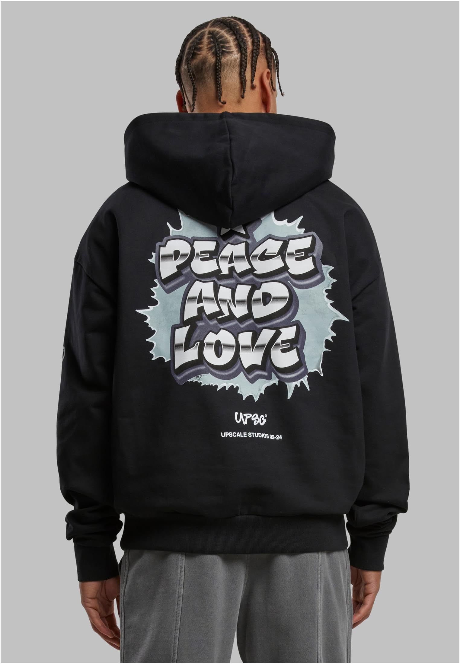Mister tee Mt3189-peace&Love Ultra Heavy Oversize Hoodie Hooded Sweatshirt Hombre (Pack de 1)