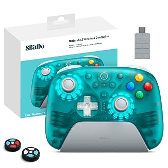 8Bitdo Ultimate 2 Wireless 2.4G Controller (Transparent Blue)