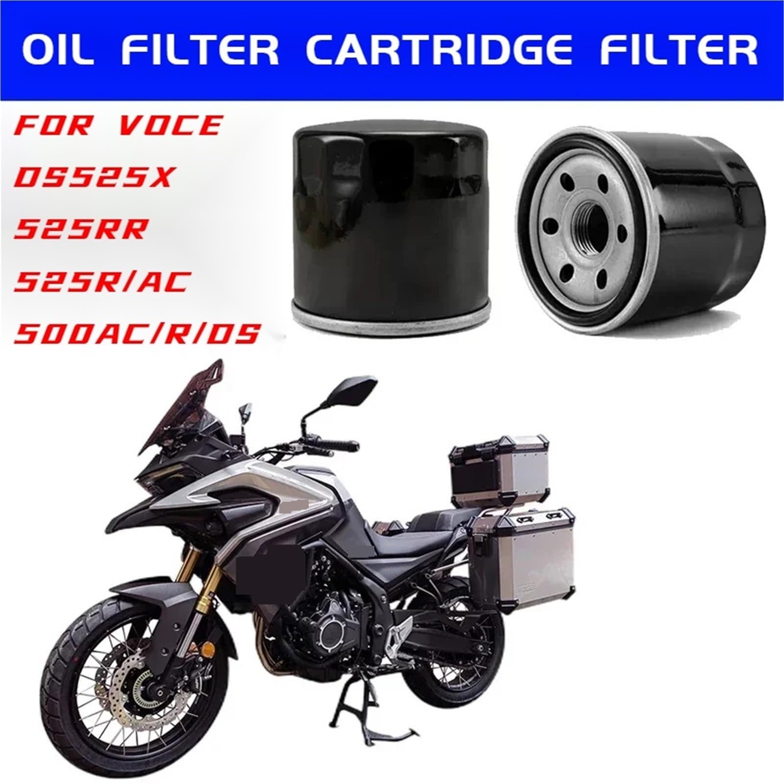 filtr oleju motocyklowego Pasuje do motocykli Voge Ds525x 525r 525acx Filtr oleju Odpowiedni filtr oleju motocyklowego(Filter two)