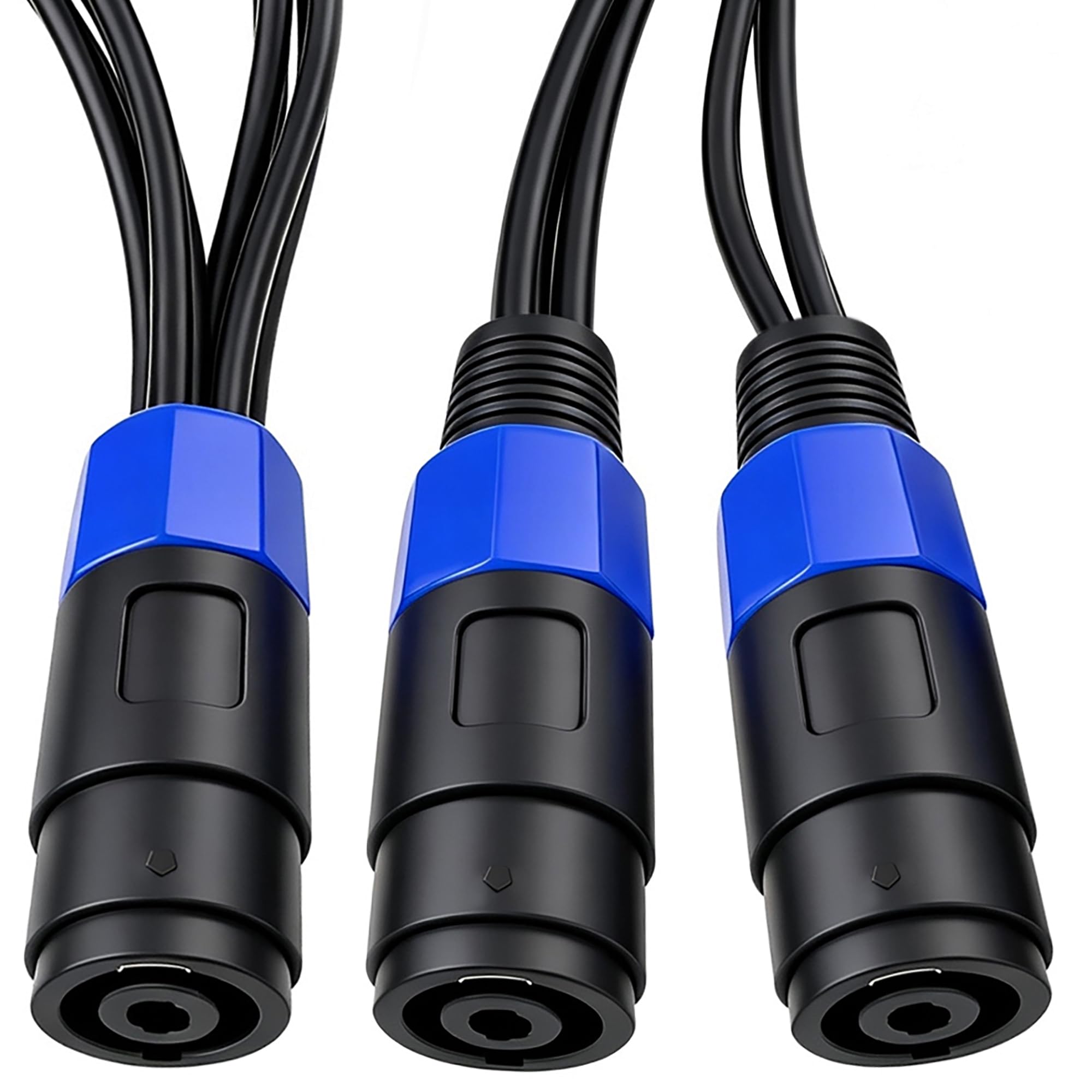 CNCESS Cavo splitter Speakon CESS-204 - Un ingresso NL4MP a due uscite NL4MP, 8 cavi 12AWG, massimo trasferimento del segnale e flessibilità, confezione da 2