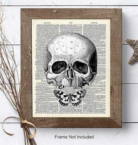Miniatura 7 de Gothic Skull Wall Art - Skull Wall Decor - Goth Art Room Decor - Goth Butterfly - Living Room Picture - Home Print - Artwork Decorations - Pagan