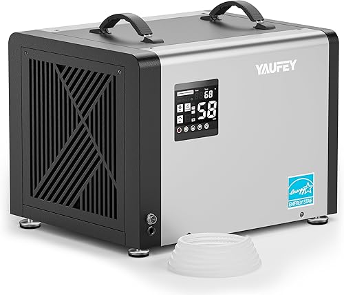 Yaufey Deshumidificador comercial Energy Star de 70 pintas con bomba para espacio de arrastre, sótano, industrial, hasta 5,000 pies cuadrados,