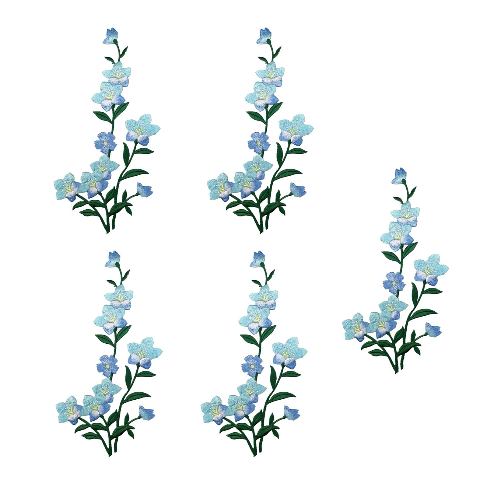 Xjdzineq 5PCS Embroidered Flower Iron on Patches Embroidery Applique Sew on Flower Fabric for Jeans Jackets Wedding Dress Clothes