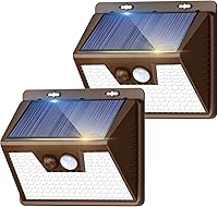 Vista 28 de Luces solares para exteriores, 1 paquete, 140 LED/3 modos de luces con sensor de movimiento, funciona con energía solar, luces solares inalámbricas