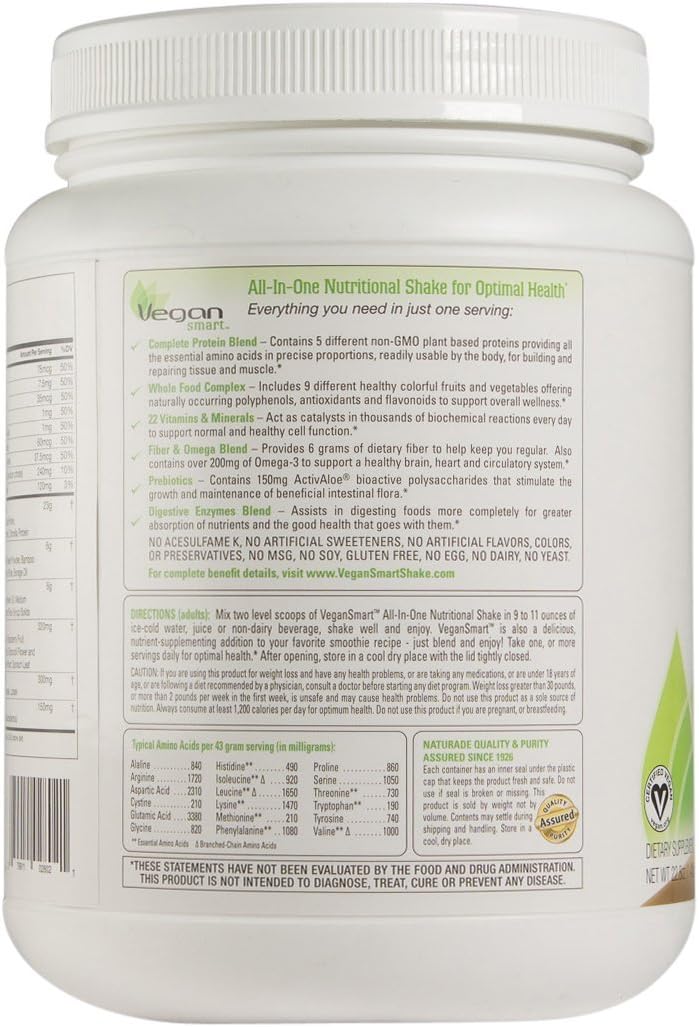 Naturade Vegansmart All-in-one Nutritional Shake, Vanilla, 645g/22.8 Oz