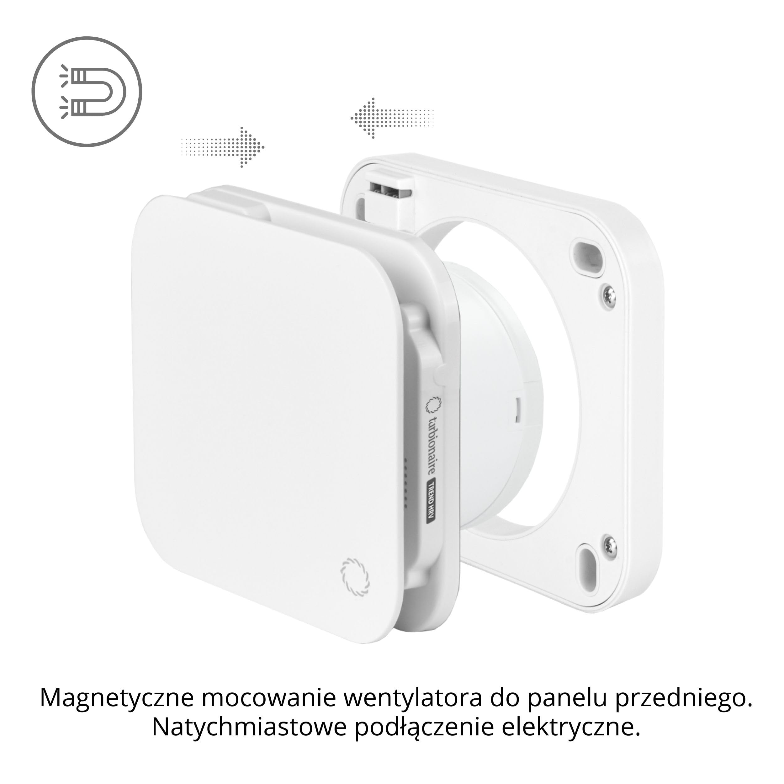Turbionaire Trend Hrv – Zdecentralizowana Wentylacja Z Odzyskiem Ciepła, Czujnik Wilgotności, Pilot, Timer, 8 Prędkości, Silnik Dc Bezszczotkowy, Ø100 Mm, Gwarancja 3 Lata.