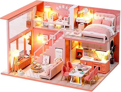 Amazon Co Jp ミニチュアハウス ミニチュア キット お菓子の家 キット ドールハウス Diy人形ハウスキット Diyの木製人形ハウス 家具付きハウスプレイセット 祭りと誕生日プレゼントのためのクリエイティブドールハウス ホビー