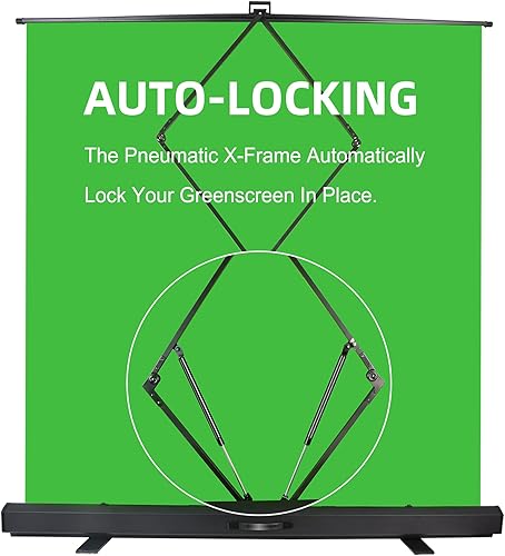 Miniatura 4 de FUDESY Pantalla verde extragrande, panel Chromakey plegable de 74 pulgadas de ancho x 77 pulgadas de alto, retráctil portátil para video de Tiktok,