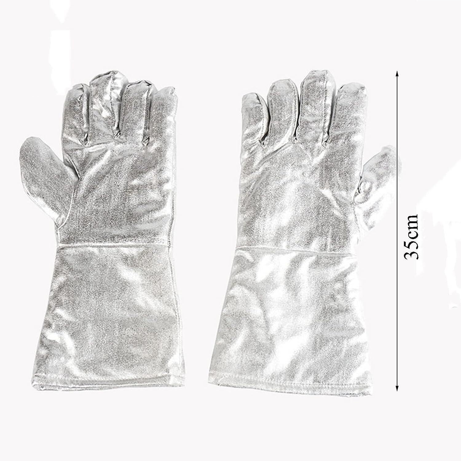 PIWINE Gartenhandschuhe, schnittfeste Handschuhe, feuerfeste Handschuhe, Grill- und Kaminhandschuhe, Isolierhandschuhe, hochtemperaturbeständiges Baumwollfutter, for Metallurgie, Herd