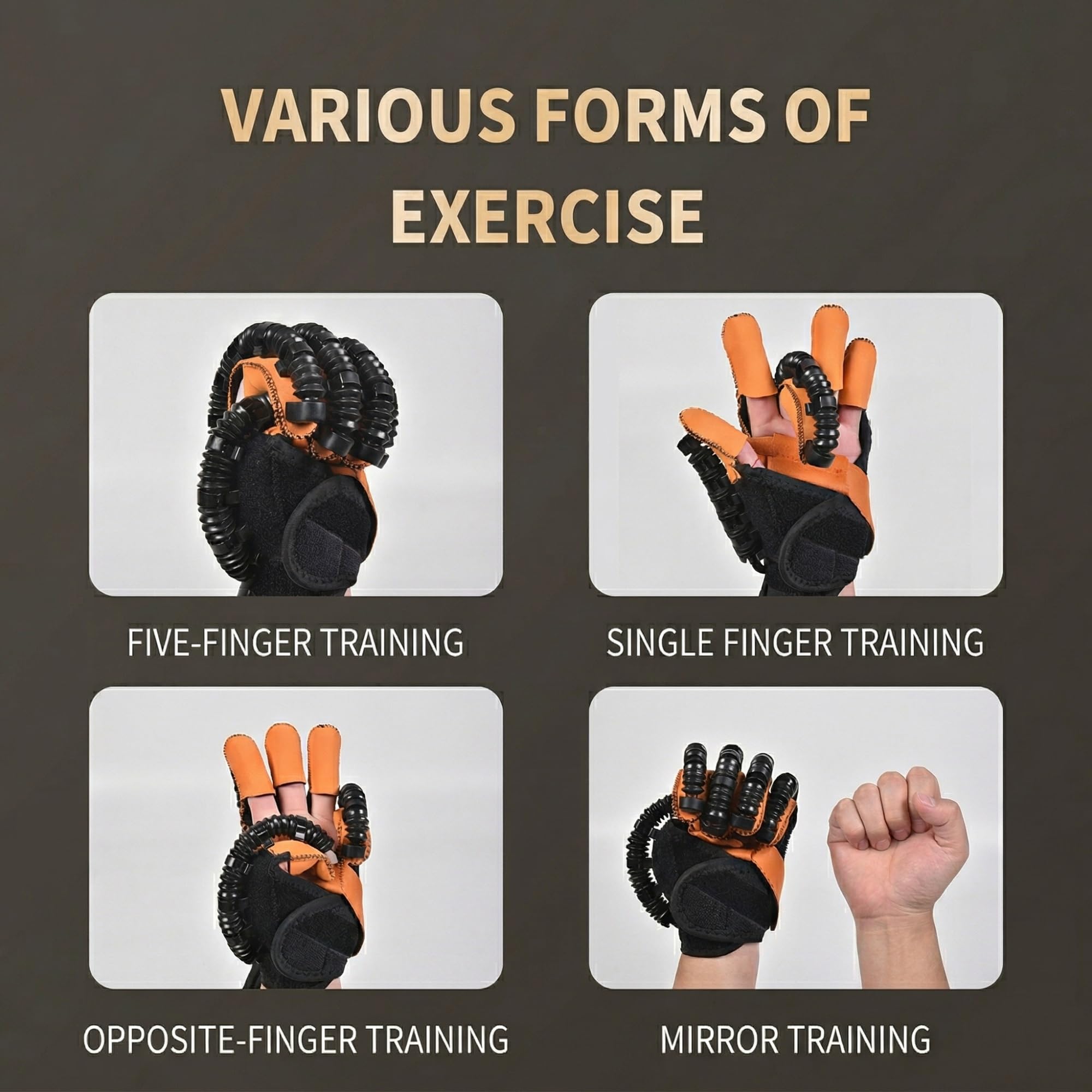 Guantes de Rehabilitación Robóticos para Ictus y Hemiplejía Ejercitador de Dedos y Mano Aparato de Fisioterapia en Casa Equipo Portátil para Recuperación de Movilidad y Entrenamiento(Izquierda,S)