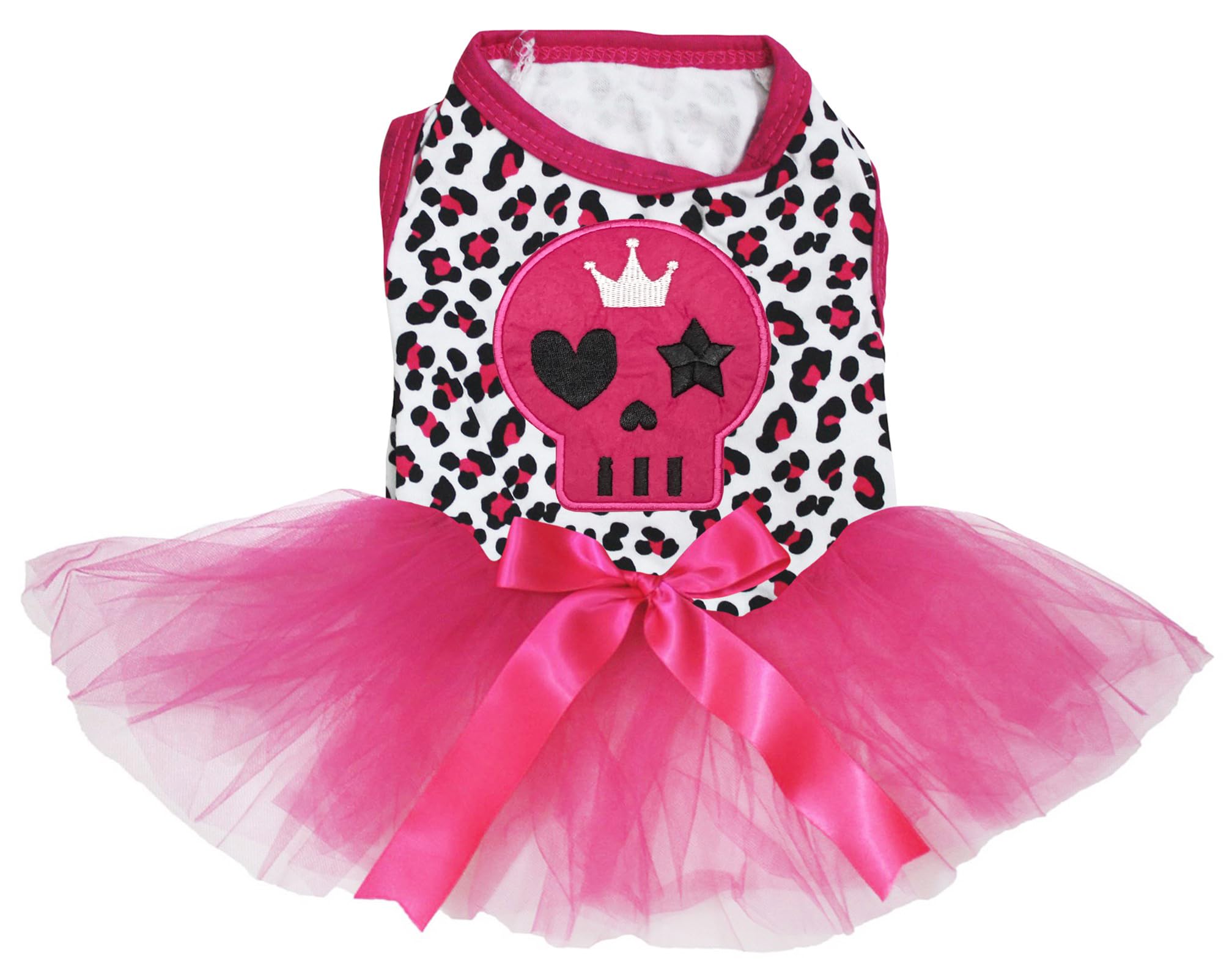 Robe pour chiot tête de mort rose idéale pour les promenades urbaines branchées