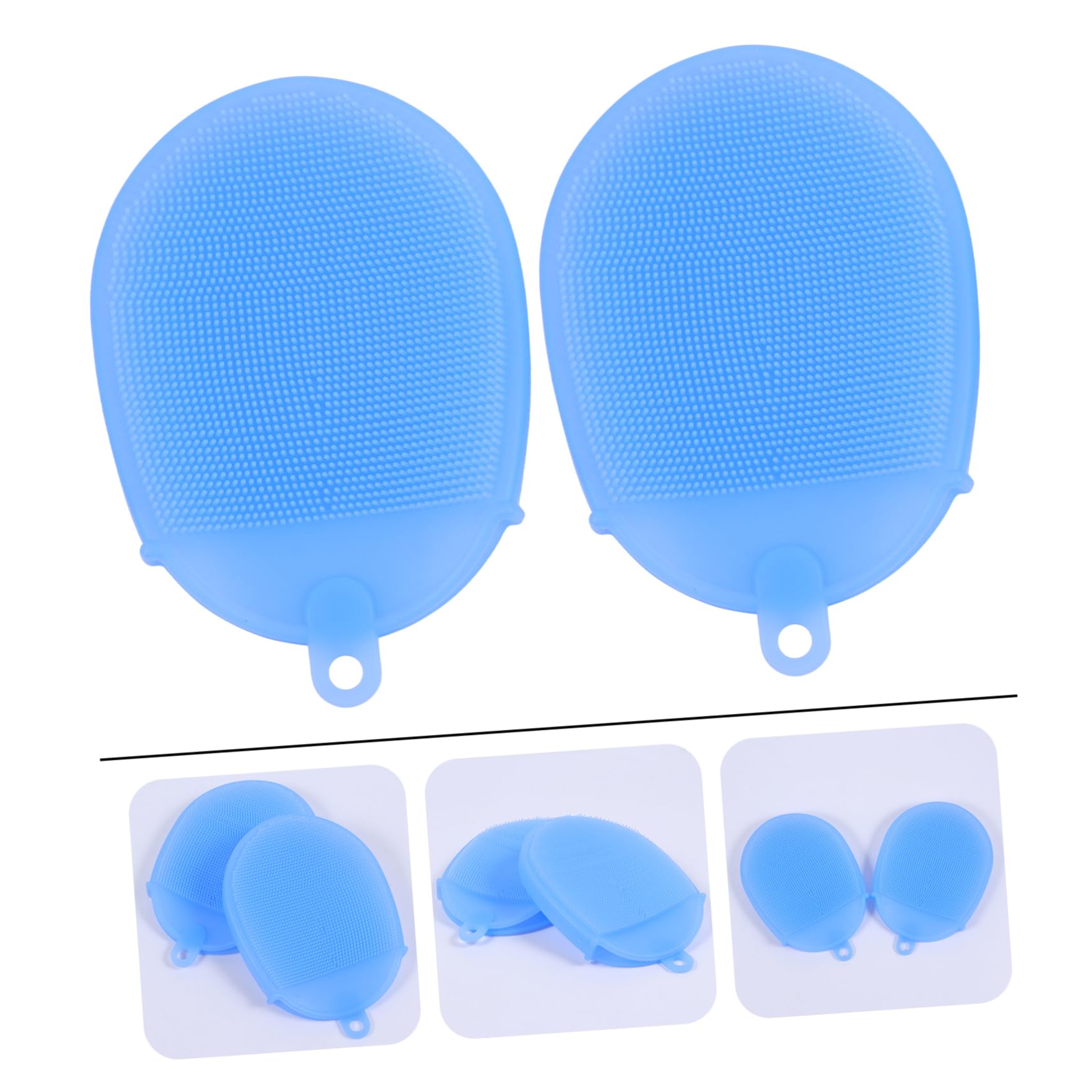FRCOLOR 2 Piezas Cepillo De Baño De Silicona Cepillo Para Lavar El Cabello Del Bebé Cepillo De Esponja De Cuerpo De Silicona De Limpieza Tómate Un Baño Niño Accesorios Gel De Sílice