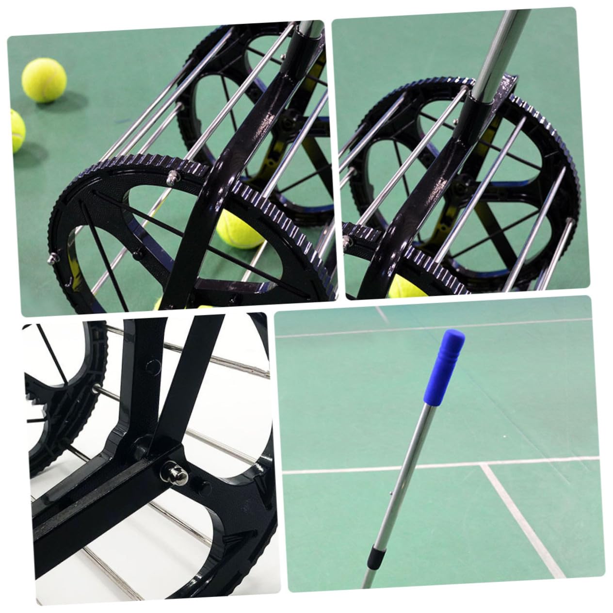 Raccoglipalline Tennis Regolabile, Capienza 55 Palline, Nylon e Metallo | 1, 85kg, Autoportante, per Allenamento e Tornei di Tennis, Cesta per Raccolta