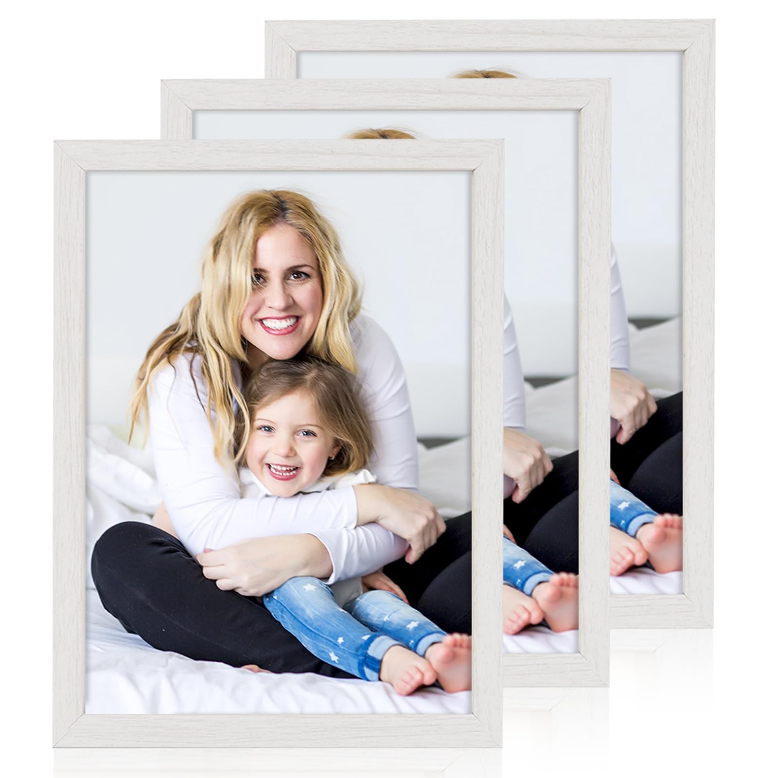 WenYa A3 White Photo Frames, 3 Pack A3 Picture Frames Wall and Desktop Horizontal Vertical 29.7x42cm Frames for Family Pictures Display (White, A3-3pack)
