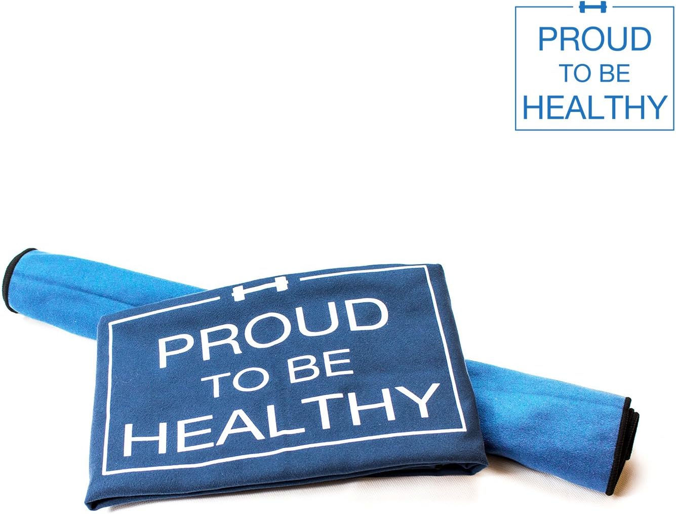 Fitness Towel, set of 2, over 10 functions, motivational message, ultra-light, non-slip, quick drying, innovative multi button system with instructions, fits all gym equipment, perfect fitness studio towel for all fitness devices: flat bench wide, long, tall, upright or negative, microfibre towel, gym towel, sports towel, athletic change, proud to be healthy