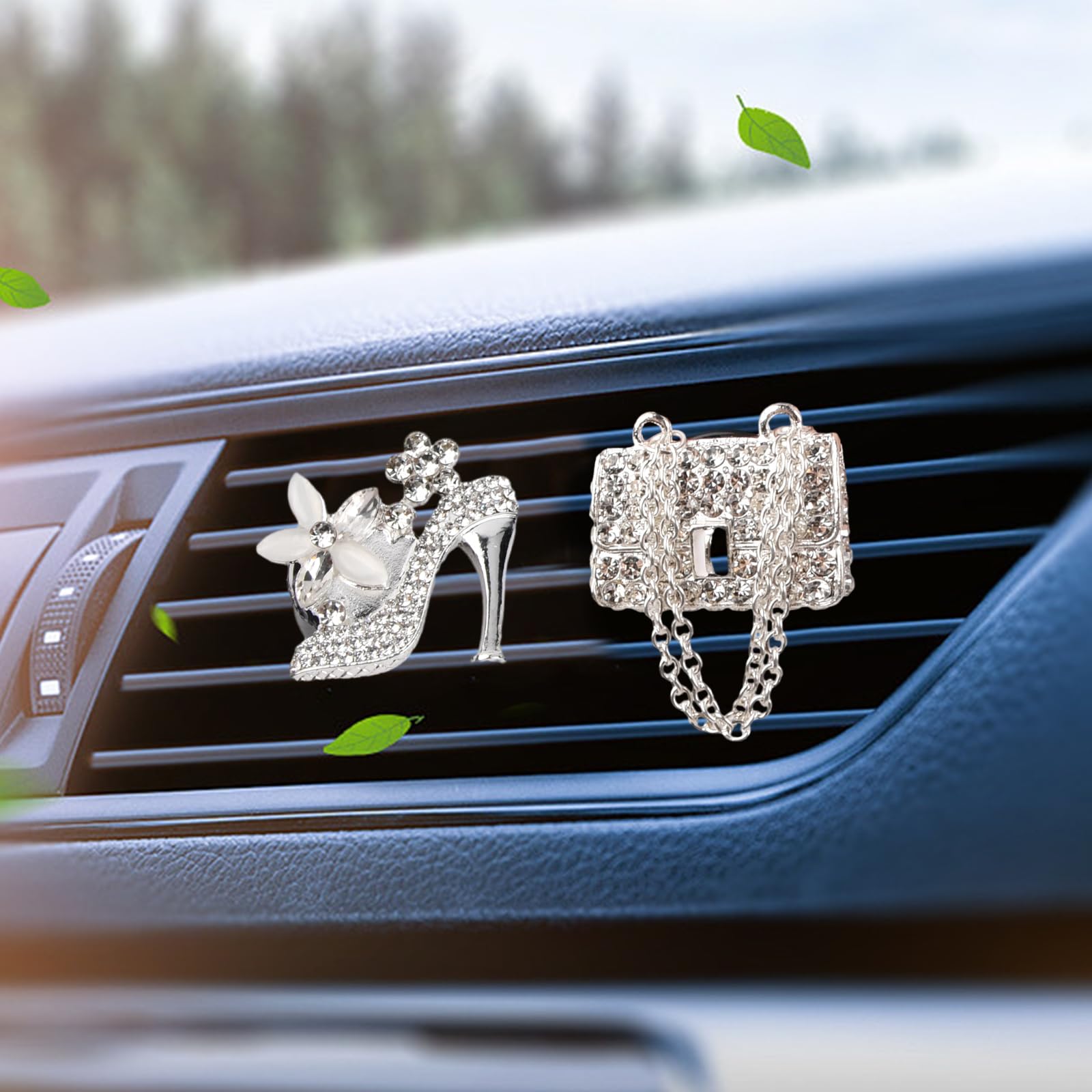 JNNJ 4 Pezzi Clip Di Sfiato Deodorante Auto, Clip per Profumo per Auto, Cristalli a Clip per Diffusore Di Bocchette, Clips Di Sfiato Ape Lucido, Universali Decorazioni Prese D'aria Auto(Stile-3