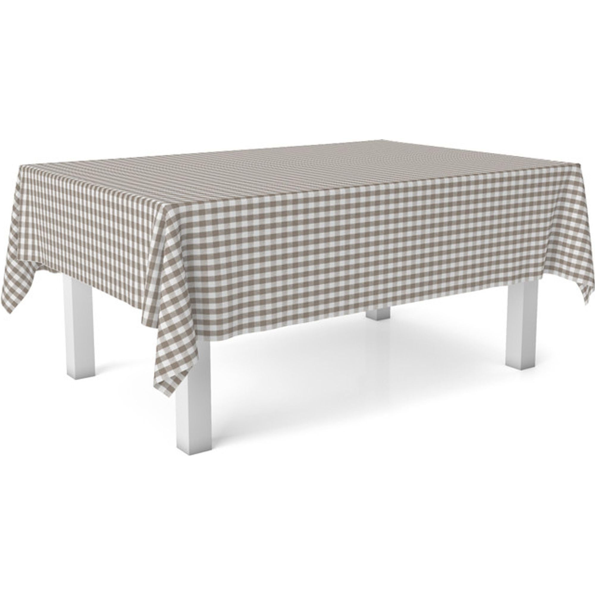 ECOMMERC3 | Mantel Hule Mesa Rectangular Tamaño 100x140 cm - Estilo, Durabilidad y Fácil Limpieza para tu Mesa - Mantel Hule Antimanchas e Impermeable - Vichy Taupe