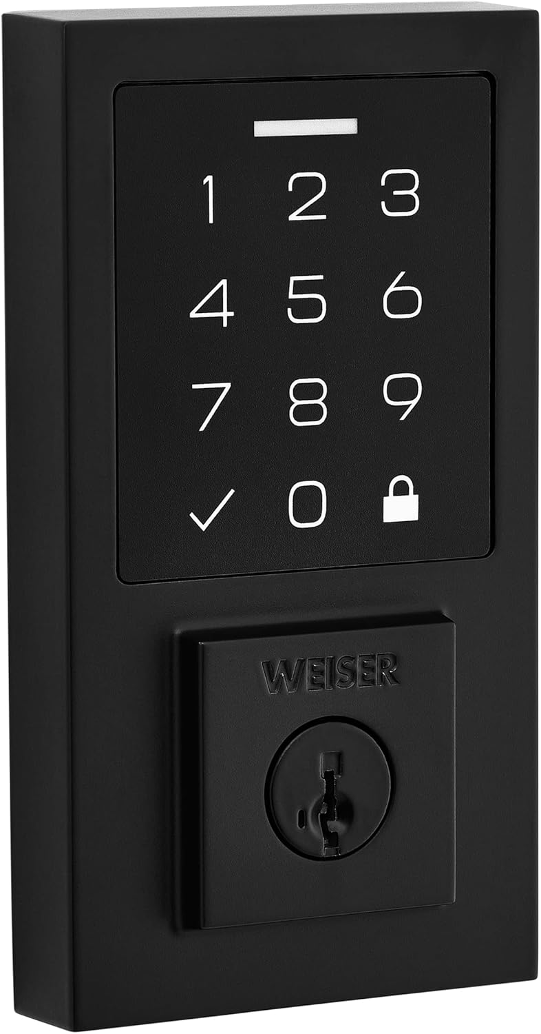 Weiser SmartCode Touchpad Matte Black Electronic Door Lock, 10 Digit