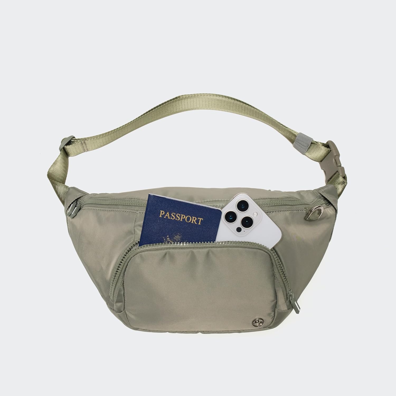 Pander Everywhere Belt Bag Crossbody Fanny Pack with Mesh Pockets and Adjustable Strap, 6L / Grey Sage - Image 4