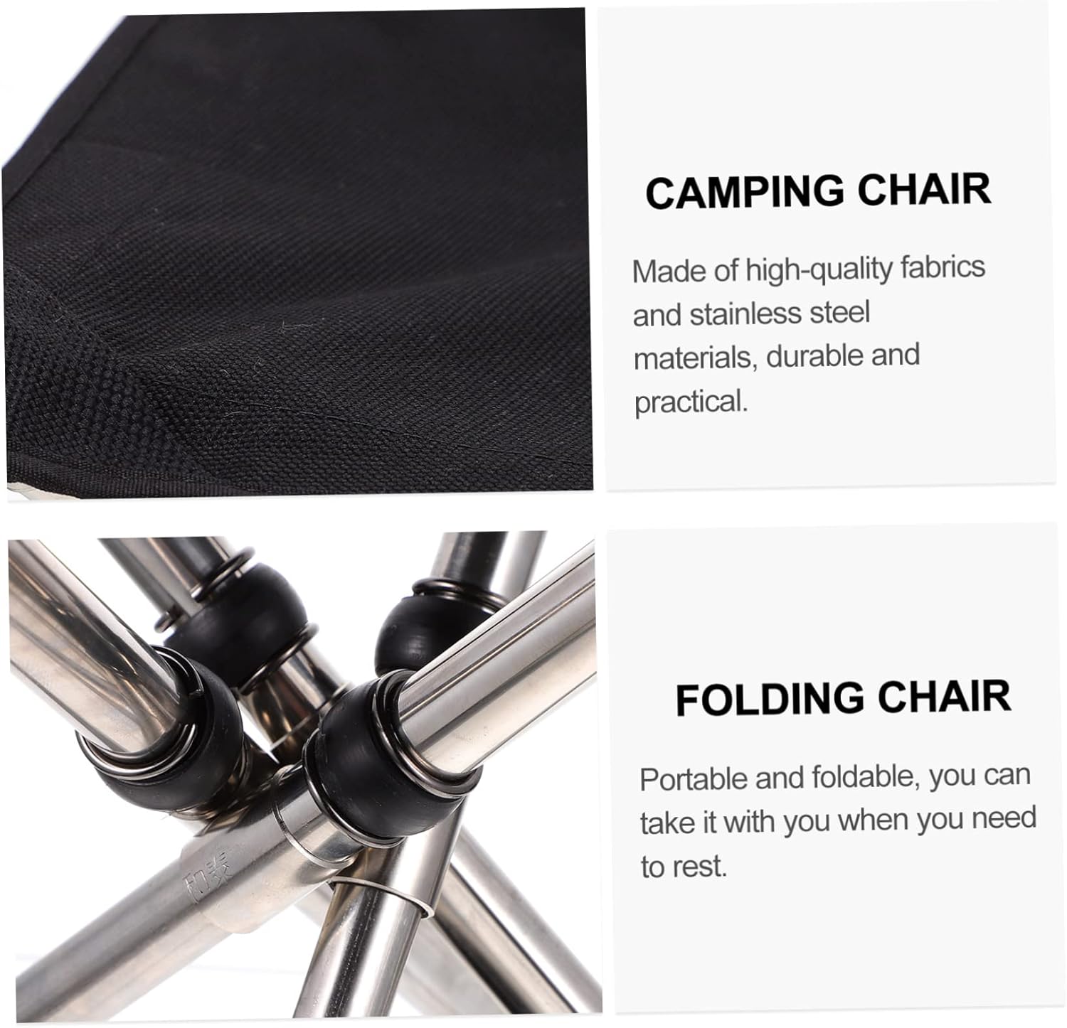 POPETPOP 1Pc Outdoor Portable Folding Stool Compact Stainless Steel Chair for Fishing Camping Garden and Travel Retractable Design for Easy Carrying and Enhanced Comfort