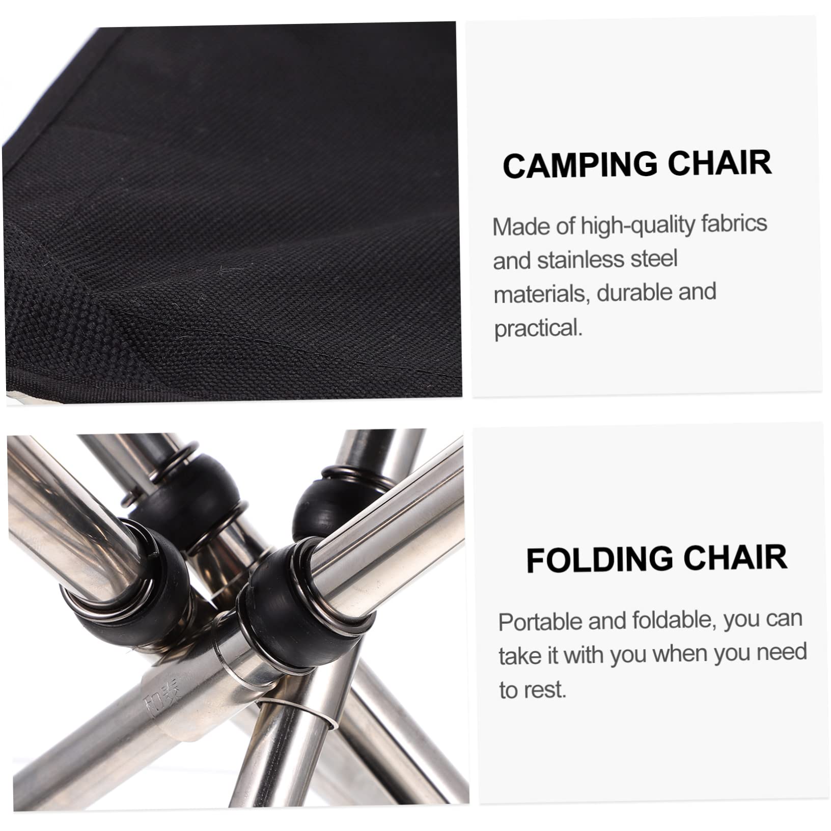 Tabouret Pliant D’extérieur Portable en Acier Inoxydable pour Camping | Modèle Télescopique, Format 1 Pièce, Noir, pour Randonnée et Escalade en Plein Air