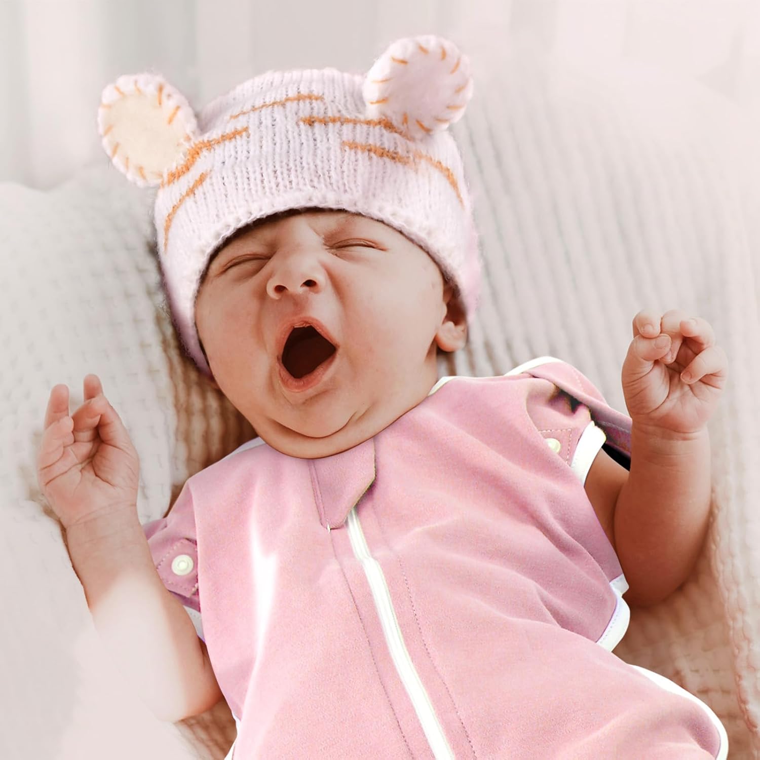 2-Pack Newborn Swaddle Sleep Sack - Arms Up Swaddle 0-3 Months, Baby Transitional Swaddles for Newborn, Cuff Removable Design, Pink Bunny Breathable Sleep Sacks with 2-Way Zipper - Image 7