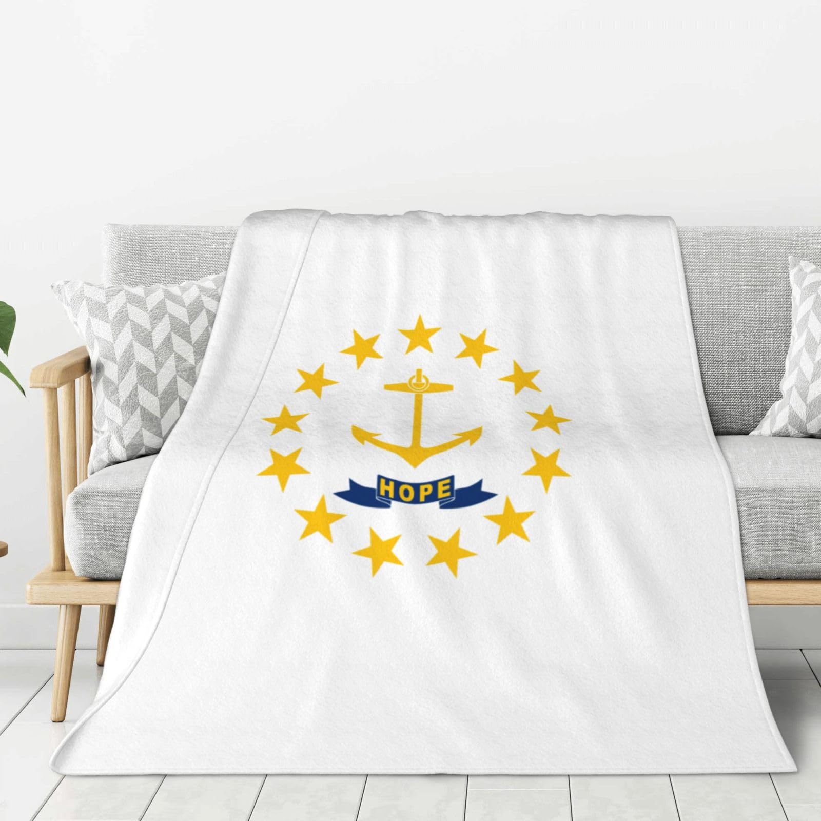 Couverture flanelle Rhode Island plaid lit et canapé