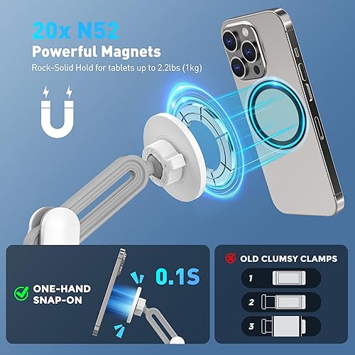 Miniatura 3 de AboveTEK Soporte de almohada Kindle, soporte magnético para iPad para cama con cuenco de aperitivo, almohada suave ajustable de 360 para leer,