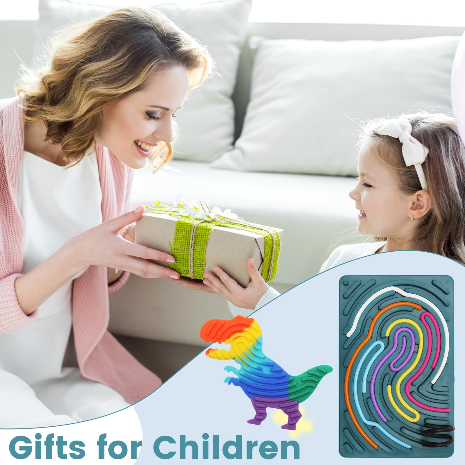 2 sztuki zabawek sensorycznych, silikonowa dwustronna zabawka autystyczna, sensory play z 31 silikonowymi sznurkami, zabawki sensoryczne z torbą podróżną, dla dzieci do redukcji stresu