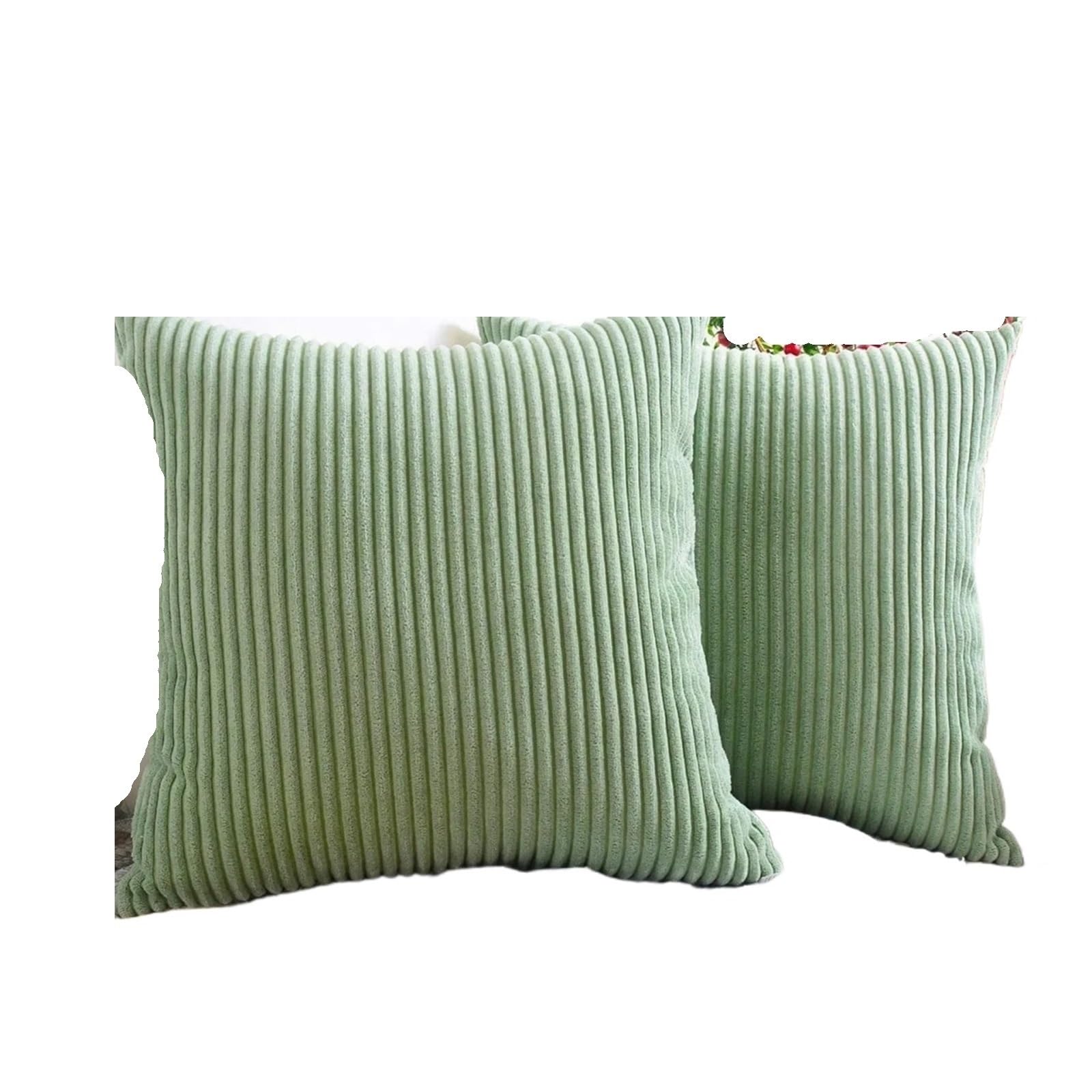 Housse de coussin peluche douce en velours vert pour réchauffer l'ambiance de votre salon