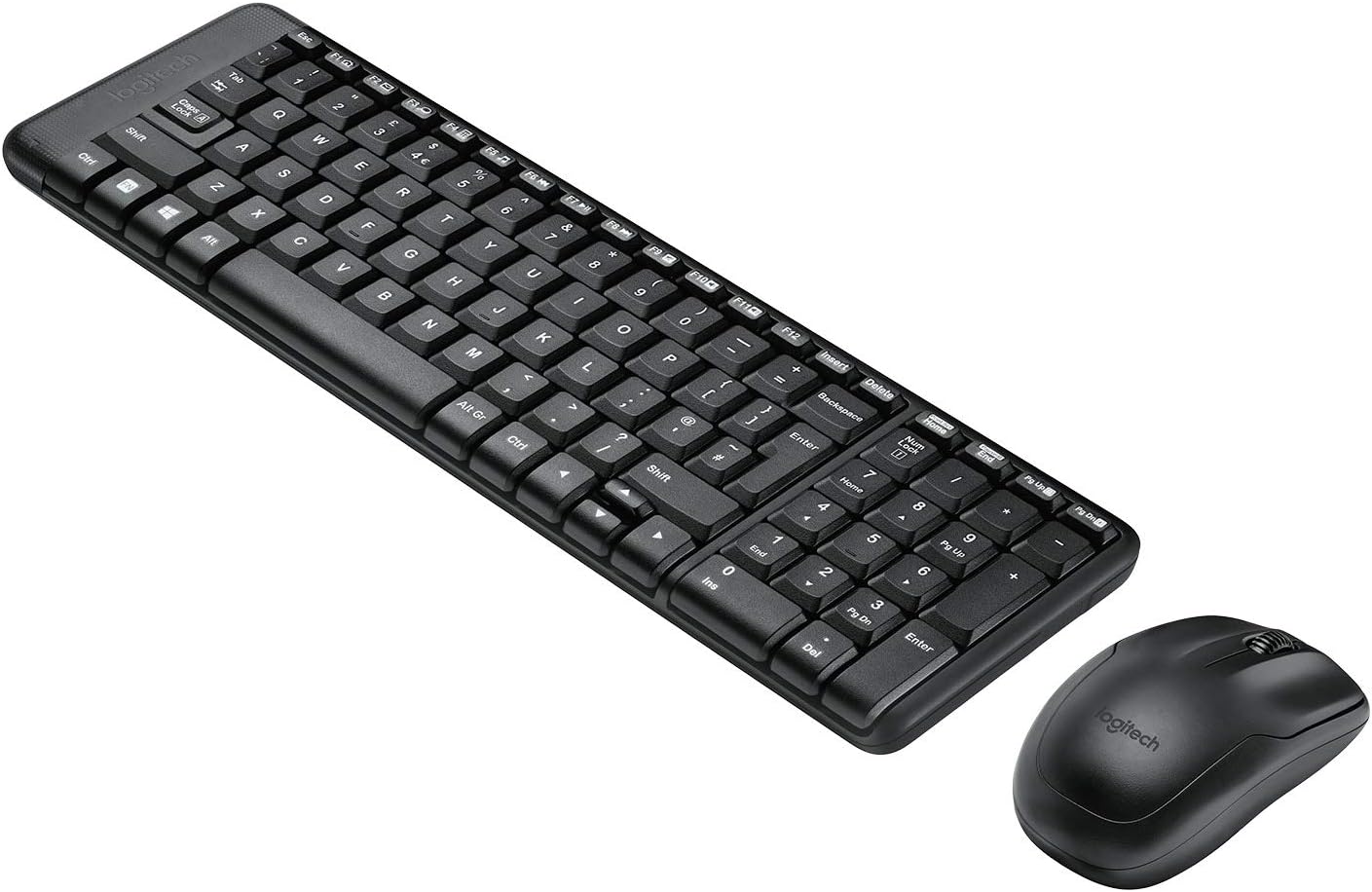 Logitech MK215 Wireless Keyboard and Mouse Combo for Windows, 2.4 GHz Wireless, Compact Design, 2-Year Battery Life(Keyboard),5 Month Battery Life(Mouse) PC/Laptop- Black