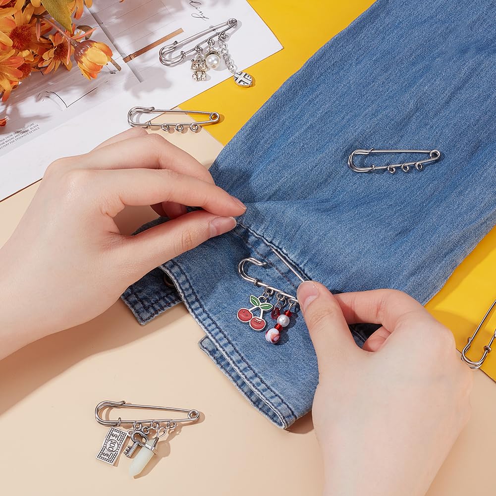 UNICRAFTALE about 10Pcs Stainless Steel Brooch Bar Pins Findings with Triple Loops 51mm Safety Clasp Brooch Pin Back Bar Pin Back Metal Safety Pins with 3 Holes Brooch Clasp Pins for DIY Name Tags - Image 4