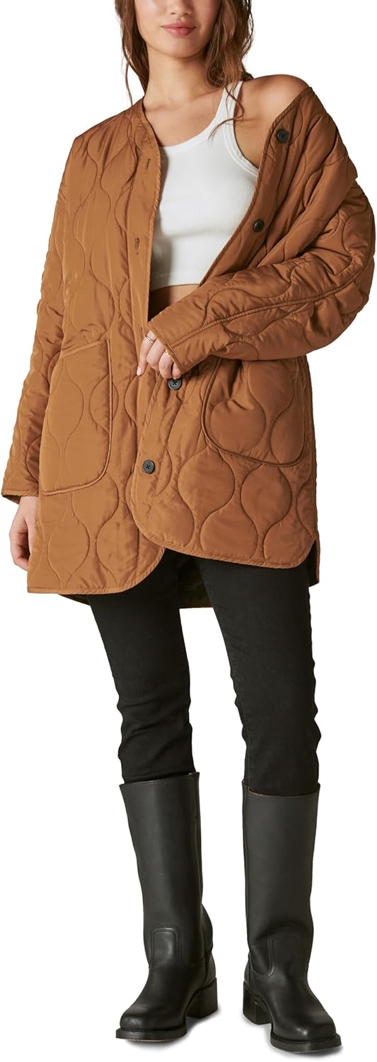 Lucky Brand Womens Lucky Brand Women's Reversible Shine Quilted Liner Jacket - Image 5