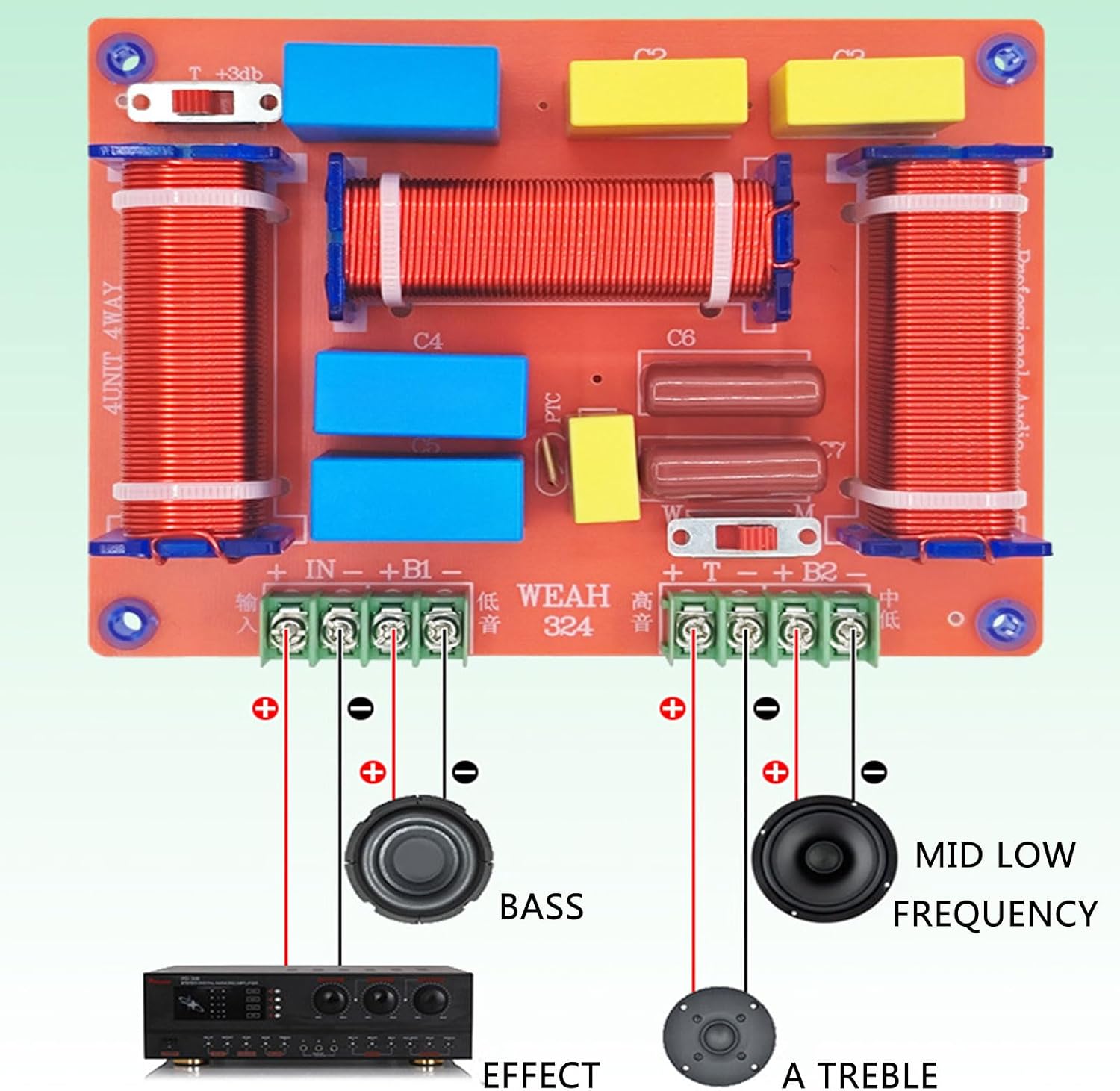 HiFi 400W Speakers Crossovers 3 Way Adjustable Audiophiles for Superior Sound Controls