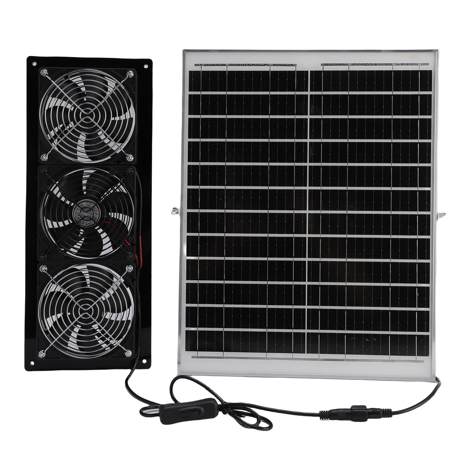 Generic Kit de Ventilador de Escape con Energía Solar, 25W, Resistente a la Intemperie, para Gallinero, Invernadero, Casa para Mascotas, Ventilación de Alta Eficiencia